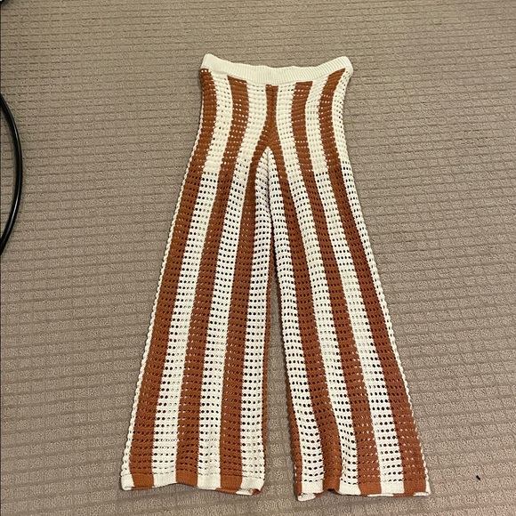 Solitaire Pants - Solitaire Cream and Copper Knit Pants